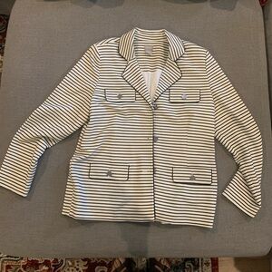 Chico's Black and White Striped Blazer